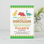 Dinosaurier-Geburtstags-Party Invitaton Einladung (Stehend Vorderseite)