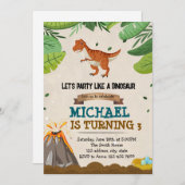 Dinosaurier Geburtstagsdusche Einladung (Vorne/Hinten)