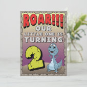 Dinosaurier Geburtstagseinladung 2 Jahre alt Einladung (Stehend Vorderseite)