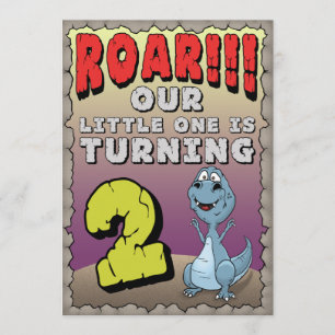 Dinosaurier Geburtstagseinladung 2 Jahre alt Einladung