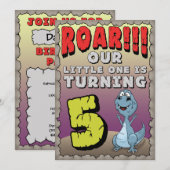 Dinosaurier Geburtstagseinladung 5 Jahre alt Einladung (Vorne/Hinten)