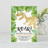 Dinosaurier Geburtstagseinladung Dino Party Boy Einladung (Stehend Vorderseite)