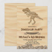 Dinosaurier, Geburtstagseinladung Einladung (Vorne/Hinten)