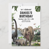 Dinosaurier Geburtstagseinladung T REX Geburtstags Einladung (Vorderseite)