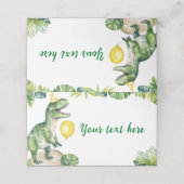 Dinosaurier Geburtstagsfeier Platzkarte (Außenseite Aufgefaltet)