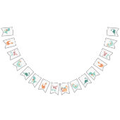 Dinosaurier Geburtstagsfreunde neutrale Pastellfar Wimpelkette (Alle)