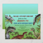 Dinosaurier Geburtstagskarte Einladung (Vorne/Hinten)