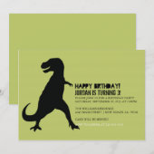 Dinosaurier Geburtstagspartei| T-Rex Einladung (Vorne/Hinten)