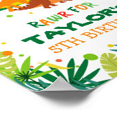 Dinosaurier Geburtstagsparty Begrüßungszeichen Poster (Ecke)