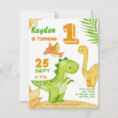 Dinosaurier Geburtstagsparty einladen (Vorderseite)