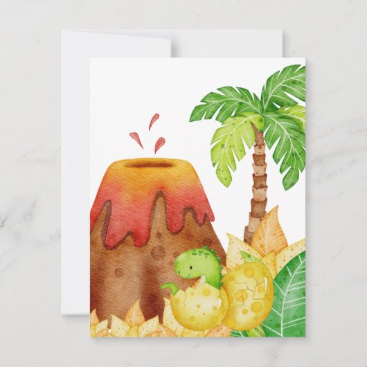 Dinosaurier Geburtstagsparty einladen (Rückseite)