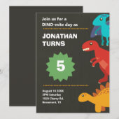 Dinosaurier Geburtstagsparty Einladung (Vorne/Hinten)