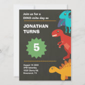 Dinosaurier Geburtstagsparty Einladung (Vorderseite)