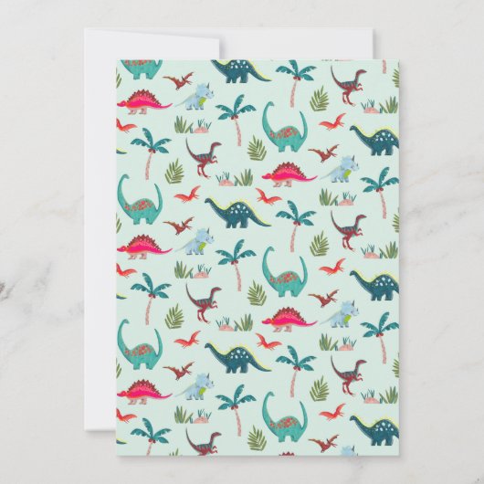 Dinosaurier-Geburtstagsparty Einladung (Rückseite)
