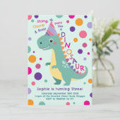Dinosaurier Geburtstagsparty Kinder Einladung (Stehend Vorderseite)