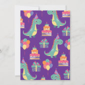 Dinosaurier Geburtstagsparty Kinder Einladung (Rückseite)