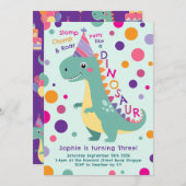 Dinosaurier Geburtstagsparty Kinder Einladung (Vorne/Hinten)