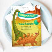 Dinosaurier Geburtstagsparty Kinderjunge Einladung