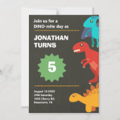 Dinosaurier Geburtstagsparty Magneteinladung (Vorderseite)