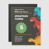 Dinosaurier Geburtstagsparty Magneteinladung (Vorne/Hinten)