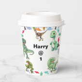 Dinosaurier-Geburtstagsparty Pappbecher (Rückseite)