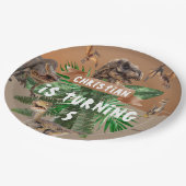 Dinosaurier Geburtstagsparty Pappteller (Schrägansicht)