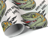 Dinosaurier Geburtstagsraptorarmee verdeckte Kratz Geschenkpapier (Rolleneckpunkt)