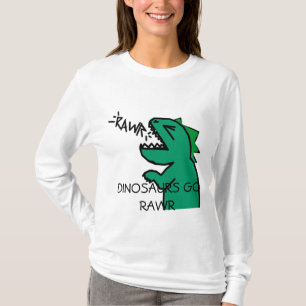 DINOSAURIER GEHEN RAWR Mädchen Hoodiehülse T-Shirt