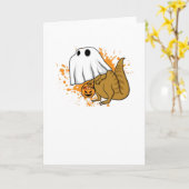 Dinosaurier-Geist-Trick oder Leckerei Halloweens T Karte (Gelbe Blume)