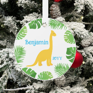 Dinosaurier Gelb Brontosaurus Andenken Weihnachten Ornament