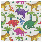 Dinosaurier Gemustert farbenfrohe Dinos Fabric Stoff (Nahaufnahme)