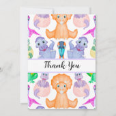 Dinosaurier-Gender-Bericht dank Karte (Rückseite)