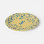 Dinosaurier Gender Neutrales Kindergeburtstag Part Pappteller (Schrägansicht)