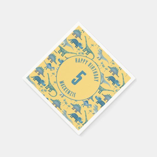 Dinosaurier Gender Neutrales Kindergeburtstag Part Serviette (Ecke)