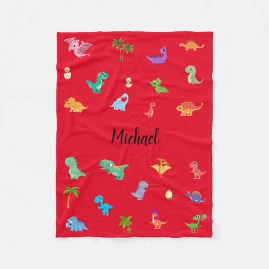 Dinosaurier-gepriesene Blankette für Babys, Kinder Fleecedecke (Vorderseite)