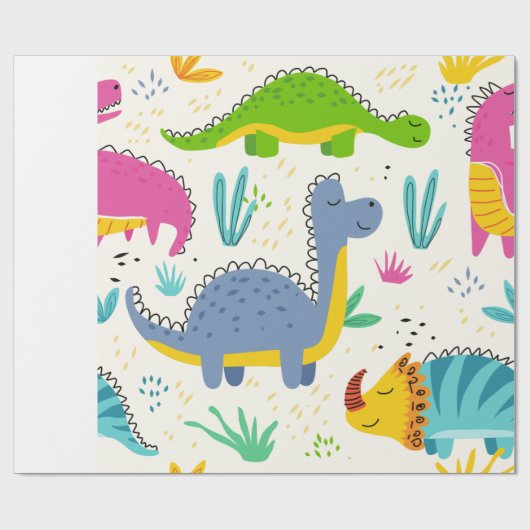 Dinosaurier-Geschenk Geschenkpapier (Flach)