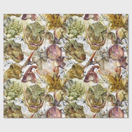 Dinosaurier Geschenkpapier (Flach)