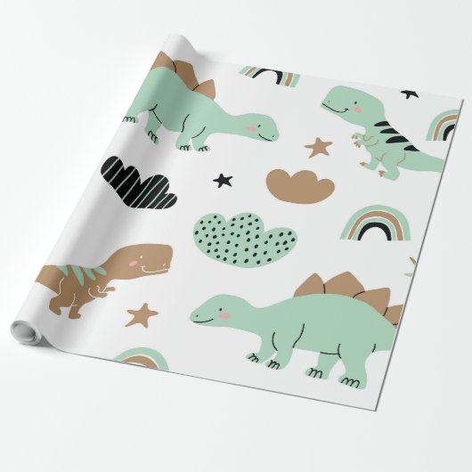 Dinosaurier Geschenkpapier (Ungerollt)
