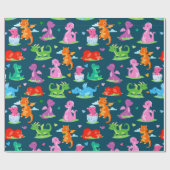 Dinosaurier Geschenkpapier (Flach)