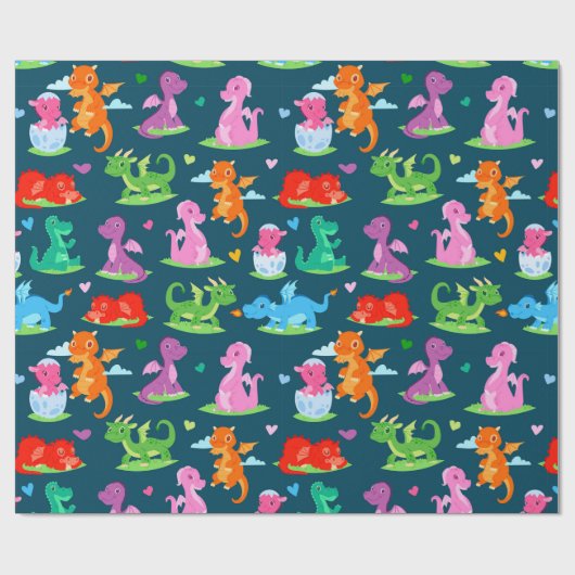 Dinosaurier Geschenkpapier (Flach)