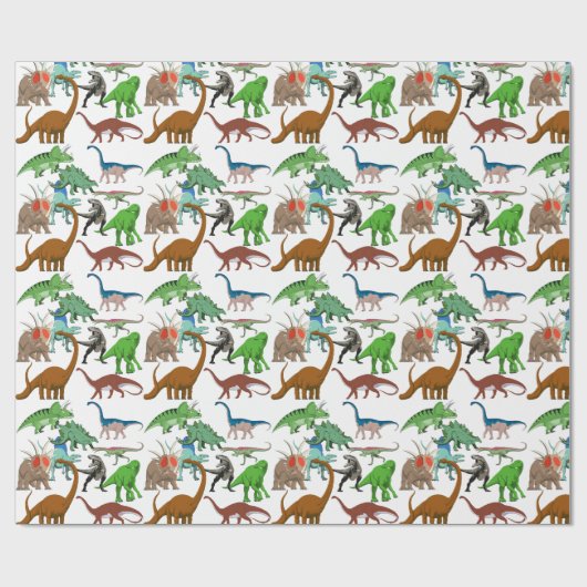 Dinosaurier Geschenkpapier (Flach)