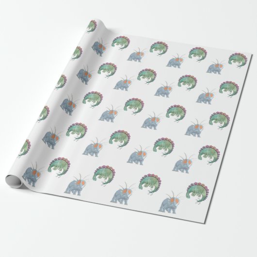 Dinosaurier Geschenkpapier (Ungerollt)