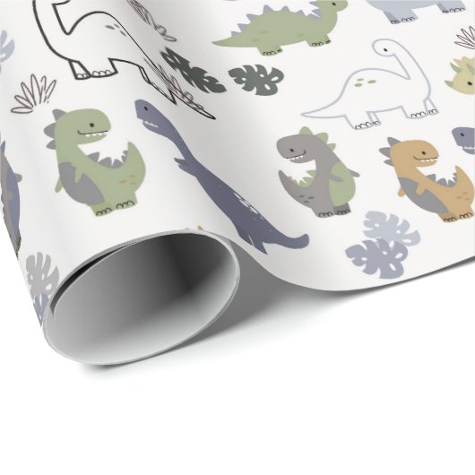 Dinosaurier Geschenkpapier (Rolleneckpunkt)