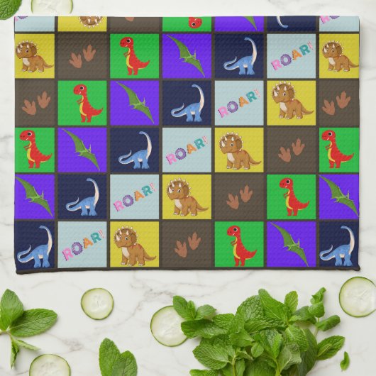 Dinosaurier Geschirrtuch (Gefaltet)