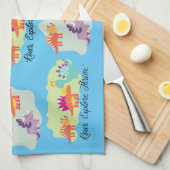 Dinosaurier Geschirrtuch (Viertel Falte)