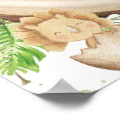 Dinosaurier Girl 1. Geburtstag Baby Dusche Willkom Poster (Ecke)