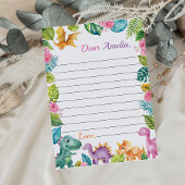 Dinosaurier Girl Time Capsule Note Card Dankeskarte