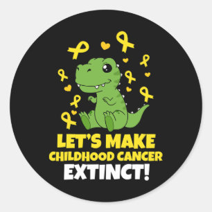 Dinosaurier Goldene Schleife Lasst uns Kinderkrebs Runder Aufkleber