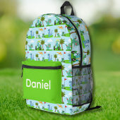 Dinosaurier Golf Kindermuster Bedruckter Rucksack