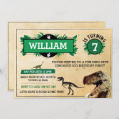 Dinosaurier-Grabungs-Geburtstags-Party Einladung (Vorne/Hinten)